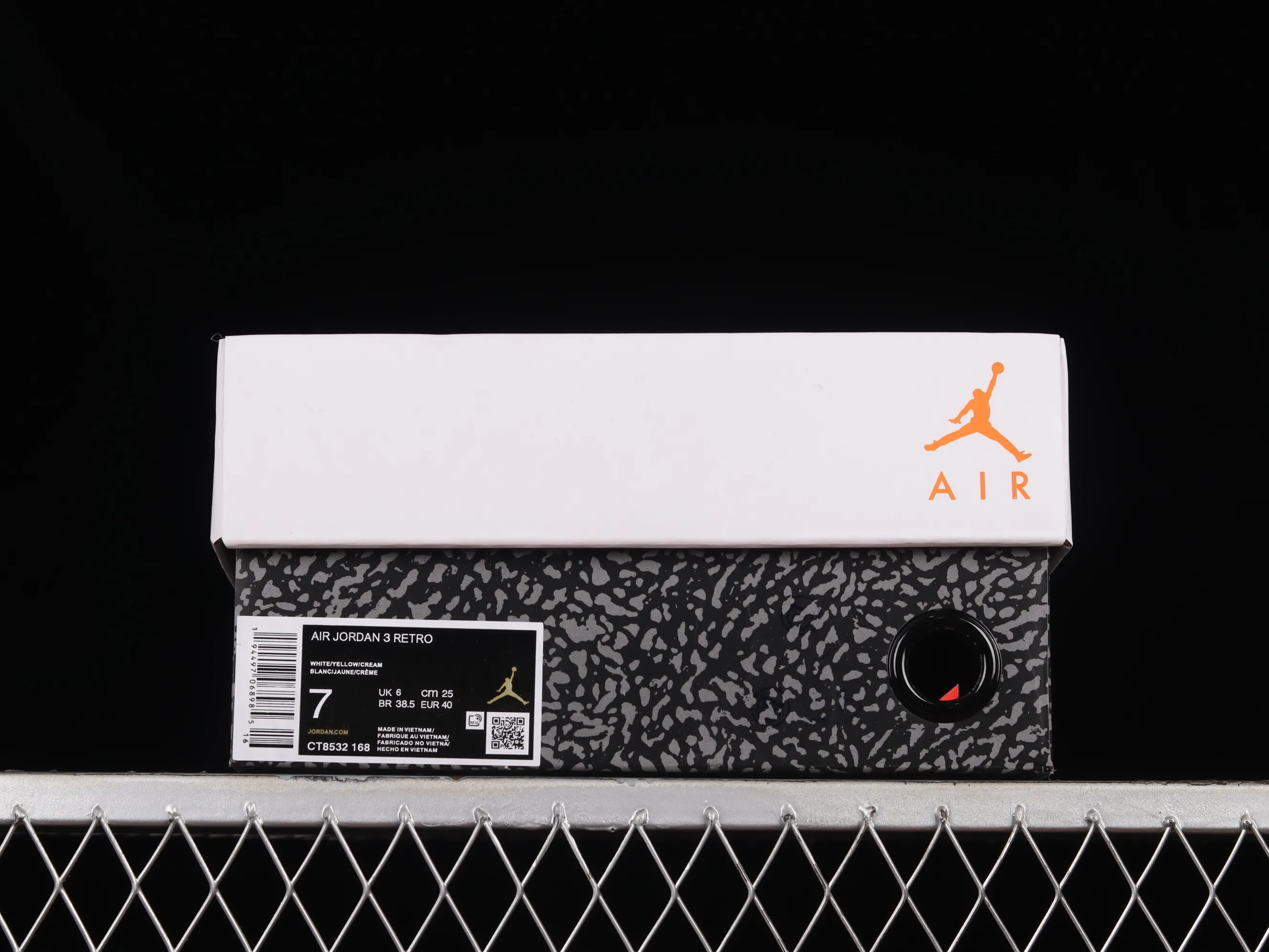 All categories Air Jordan Jordan series basketball shoes Air Jordan 3 Air Jordan 3 Retro AJ3 Joe 3 white and yellow lychee pattern basketball shoes CT8532-168